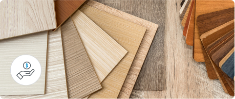 A variety collection of flooring samples.