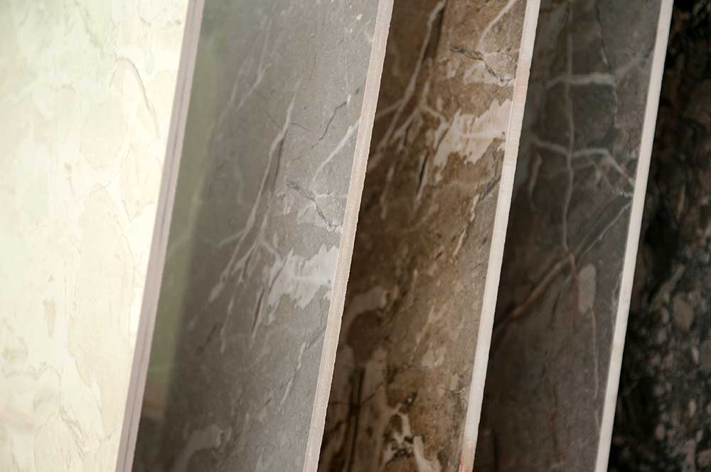 different marble tiles