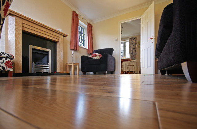 laminate flooring living room worms eye view