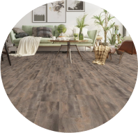 a living room with beatiful laminate flooring